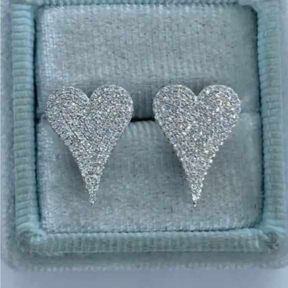 Diamond Heart Earrings  - Picture 3 of 3